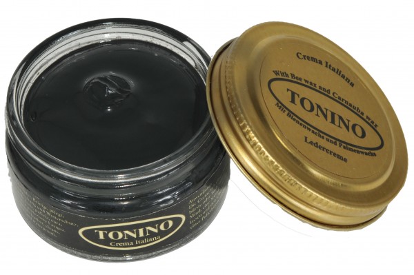 Antracite Tonino leather cream in the glass. Care + protection.