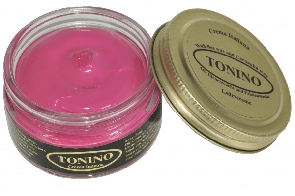 Pinky Tonino leather cream in the glass. Care + protection.